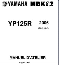 Manuel d'atelier YAMAHA YP125R Xmax MRK Skycruiser - Type1B9.06.09.Type37P - 2010