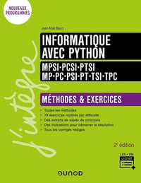 Jean-Noël Beury - Informatique avec Python MPSI - PCSI - PTSI - MP - PC - PSI - PT - TSI - TPC: Méthodes & exercices