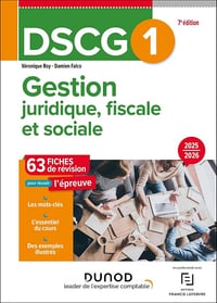 Véronique Roy, Damien Falco - DSCG 1 Gestion juridique, fiscale et sociale - Fiches 2025-2026 (DSCG 1 - Gestion juridique, fiscale et sociale - DSCG 1) (2025)