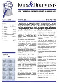 Faits & Documents N°512 - Pap Ndiaye (2022)