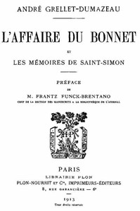 L'affaire du bonnet et les Mémoires de Saint-Simon