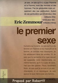 Eric Zemmour - Le Premier Sexe