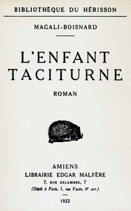 L'enfant taciturne : $b roman