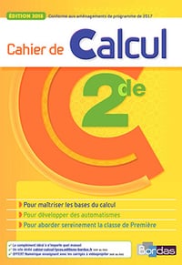Mathematiques 2de 2018 Cahier de Calcul Eleve