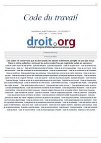 Code du travail - Mai 2019