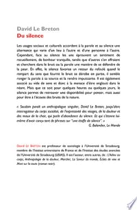 Du silence - David Le Breton (2015)
