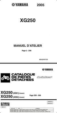 Manuel d'atelier Plus Catalogue de pieces detachées - YAMAHA XG250 Tricker Type4D6 (2005)